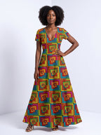 "Msonge" Short Sleeve Maxi Dress