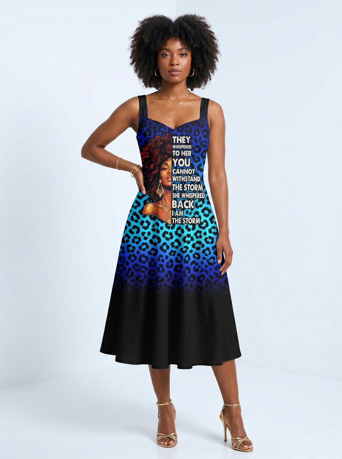 "Unstoppable" Sapphire Leopard Corset Dress