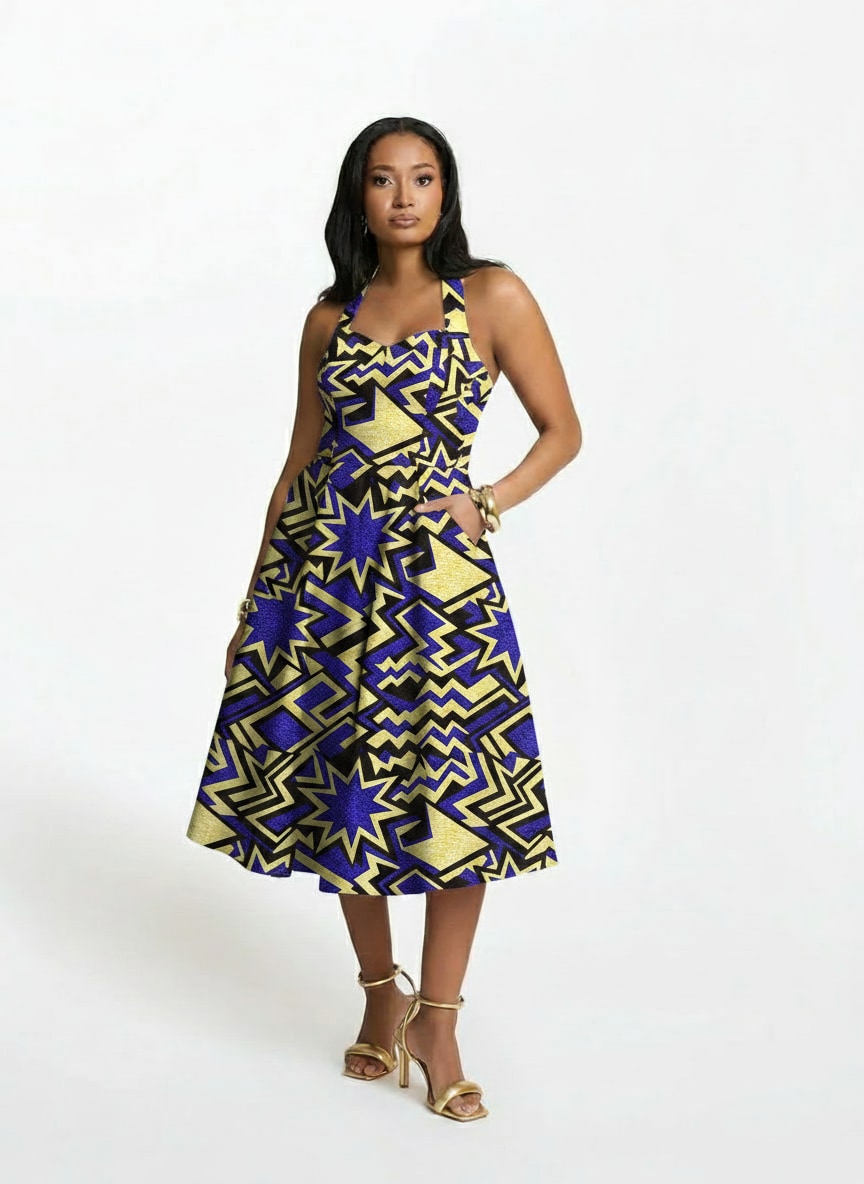 Royal Blue Sheba Corset Dress