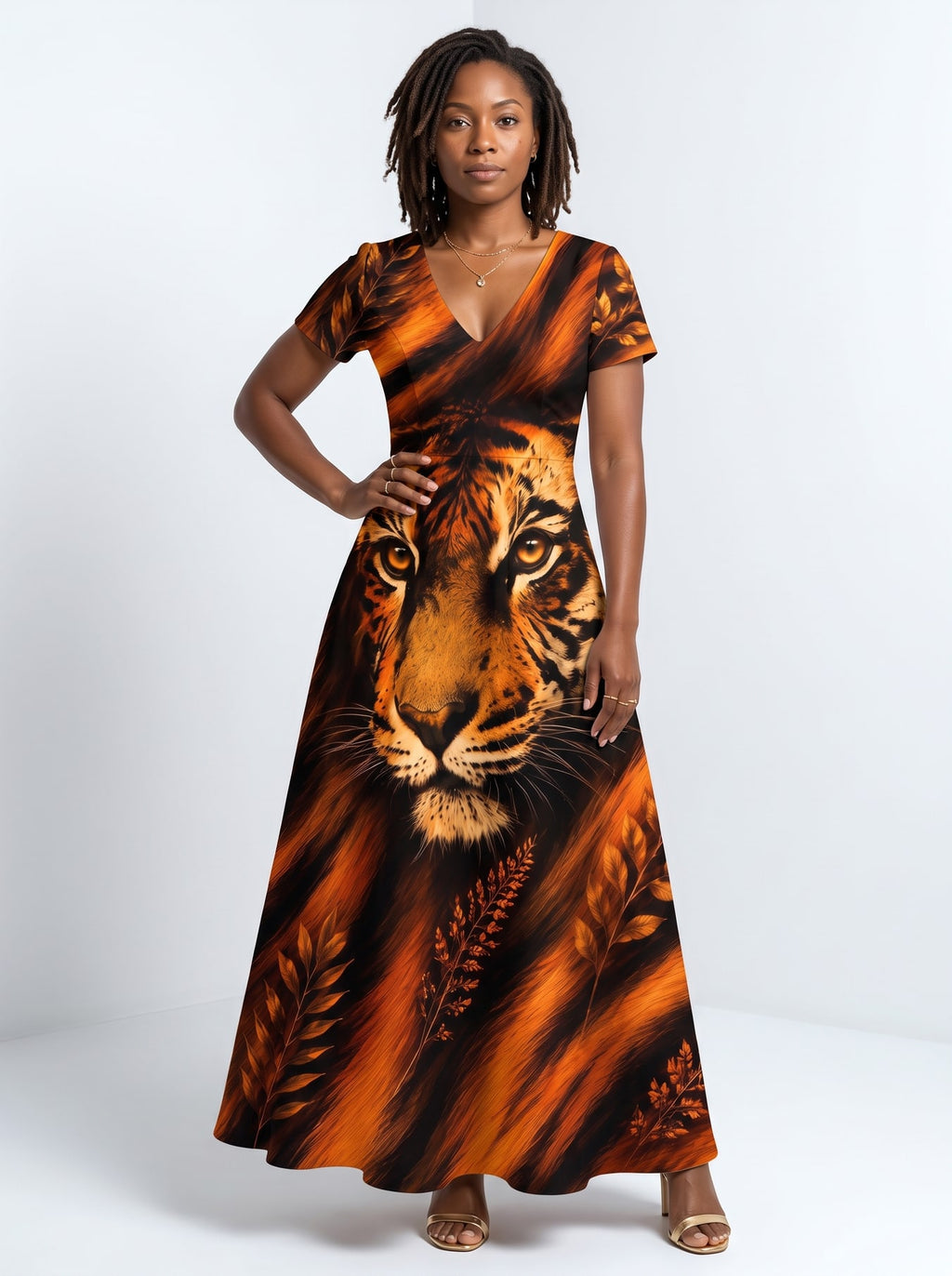 "Moto" Short Sleeve Maxi Dress