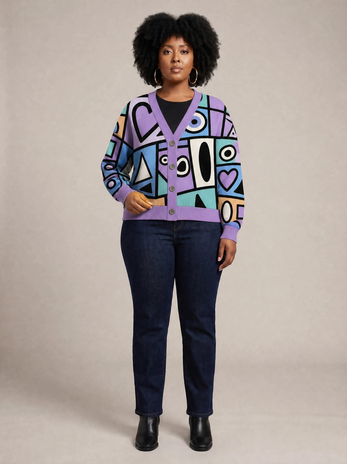 "Sanaa" Cardigan — front view on model