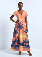"Machweo" Short Sleeve Maxi Dress