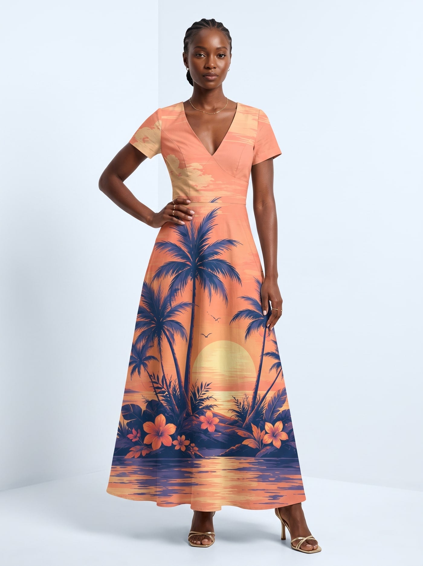 "Machweo" Short Sleeve Maxi Dress