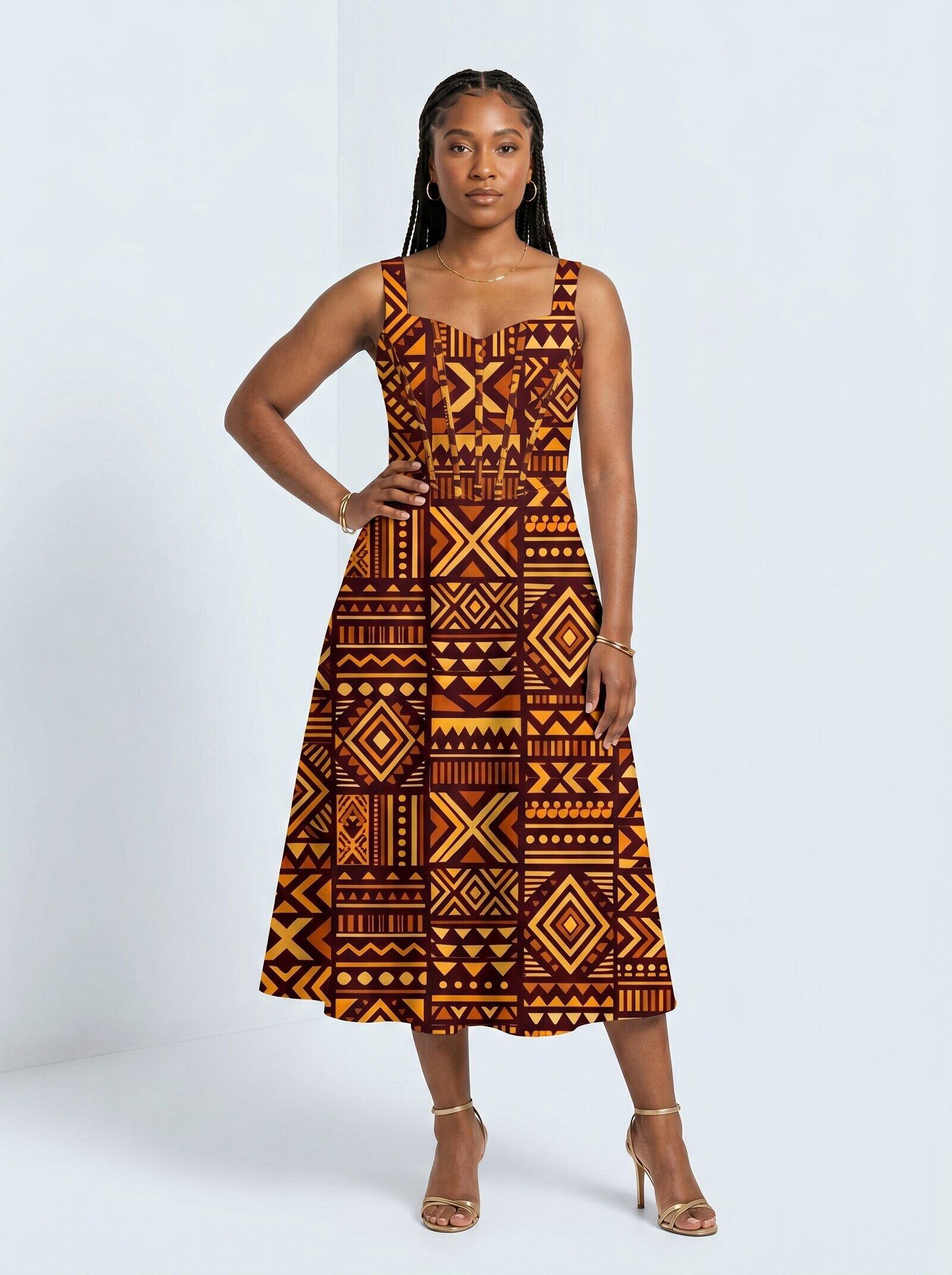 Mudcloth Corset Dress