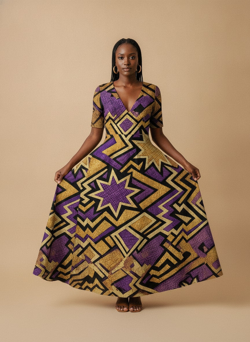 Sheba Short Sleeve Maxi Dress