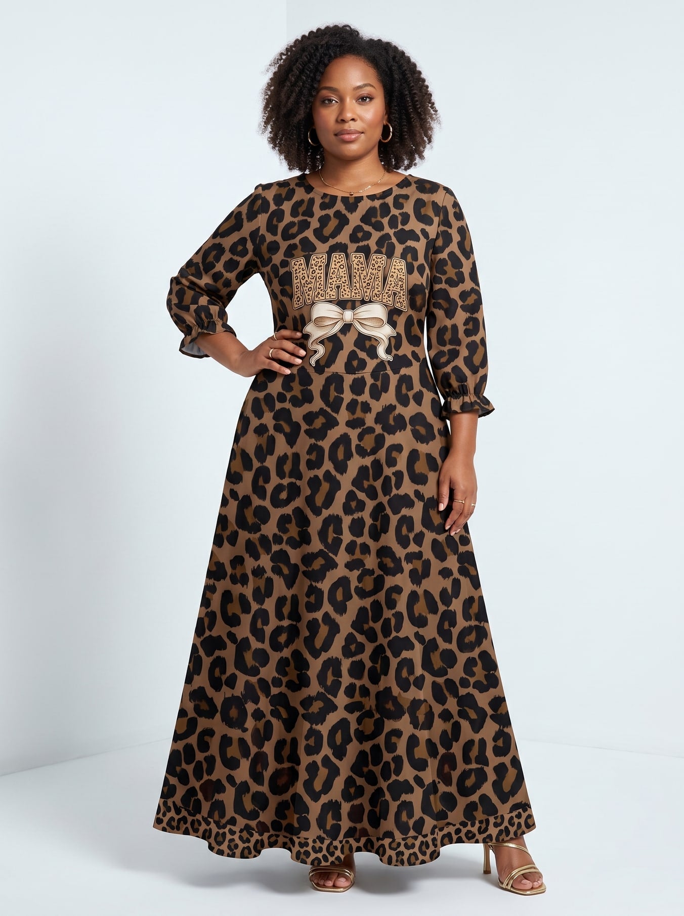 "Mama" Long Sleeve Maxi Dress