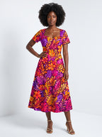 "Waridi" Sweetheart Midi Dress
