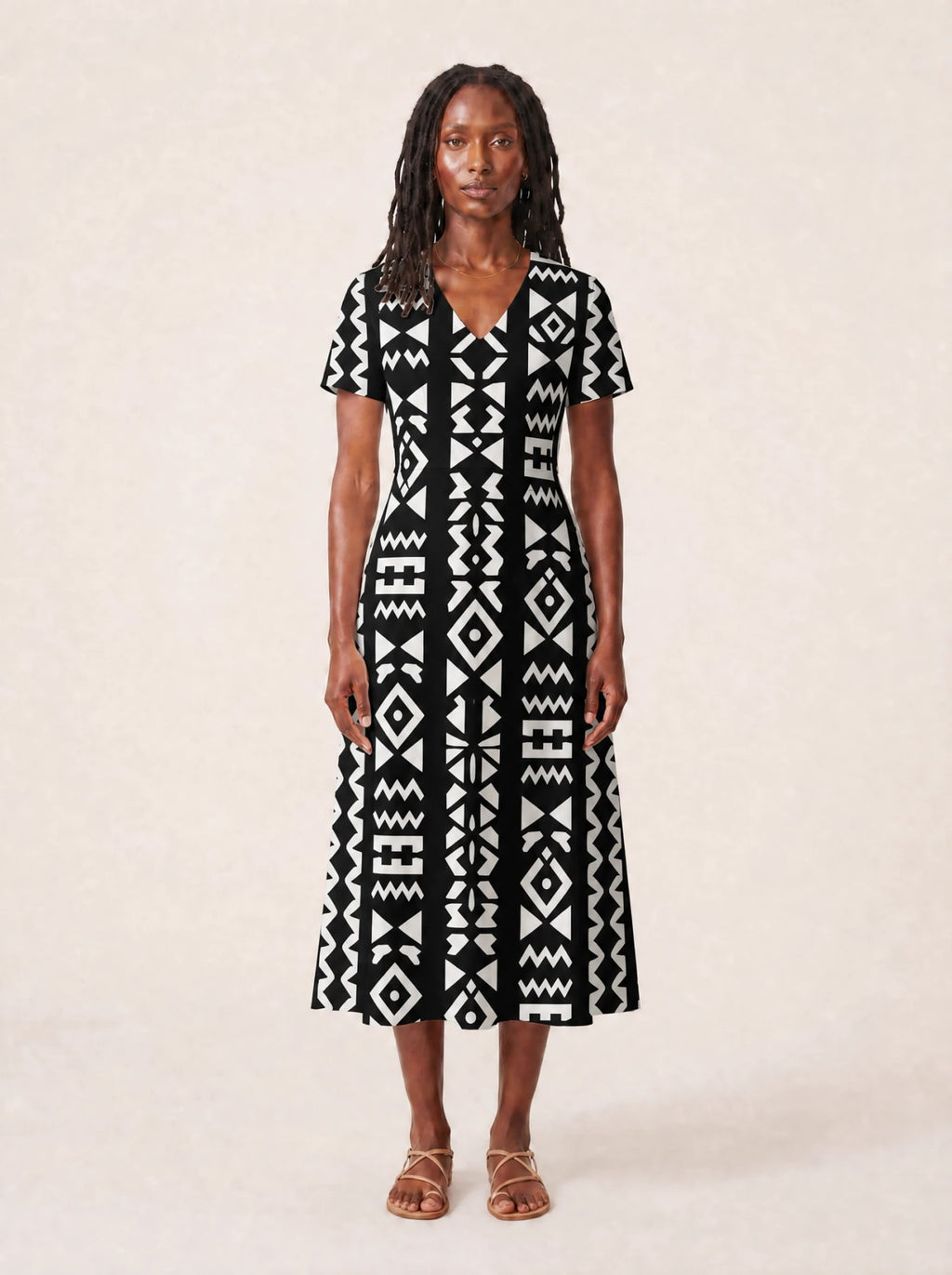 "Kuba" V Neck Midi Dress Promo