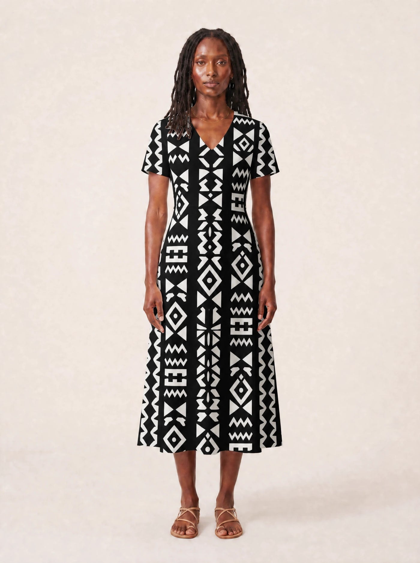 "Kuba" V Neck Midi Dress Promo