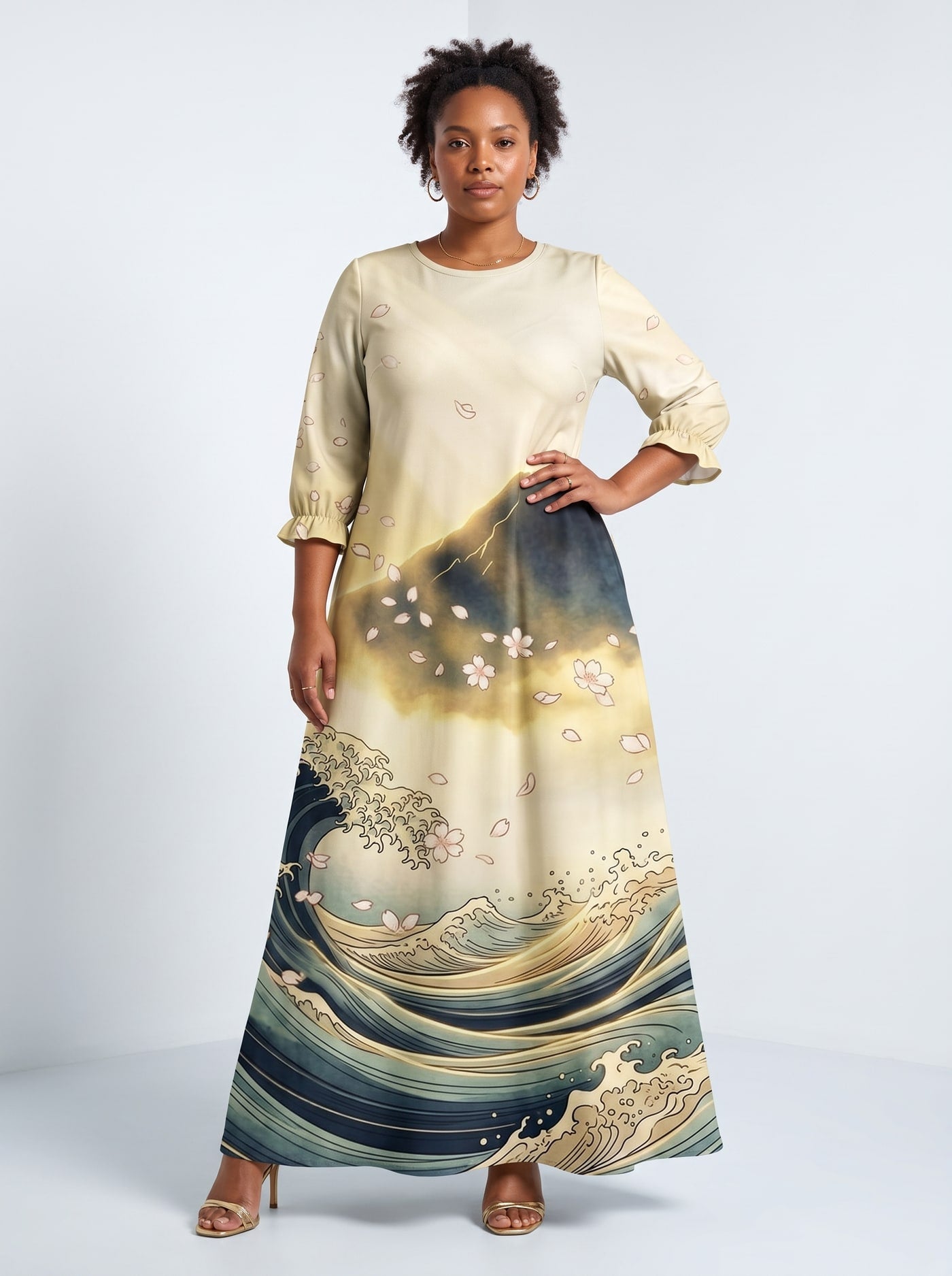 "Wimbi" Long Sleeve Maxi Dress