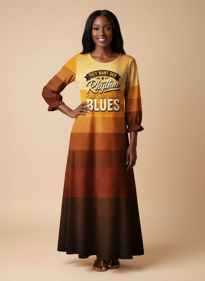"Ngoma" Long Sleeve Maxi Dress