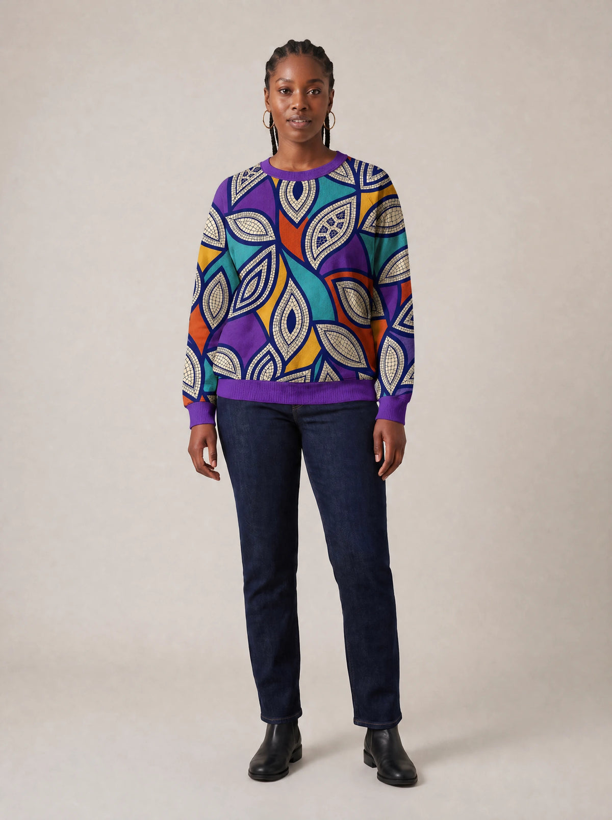 "Johari" Sweatshirt — front view on model
