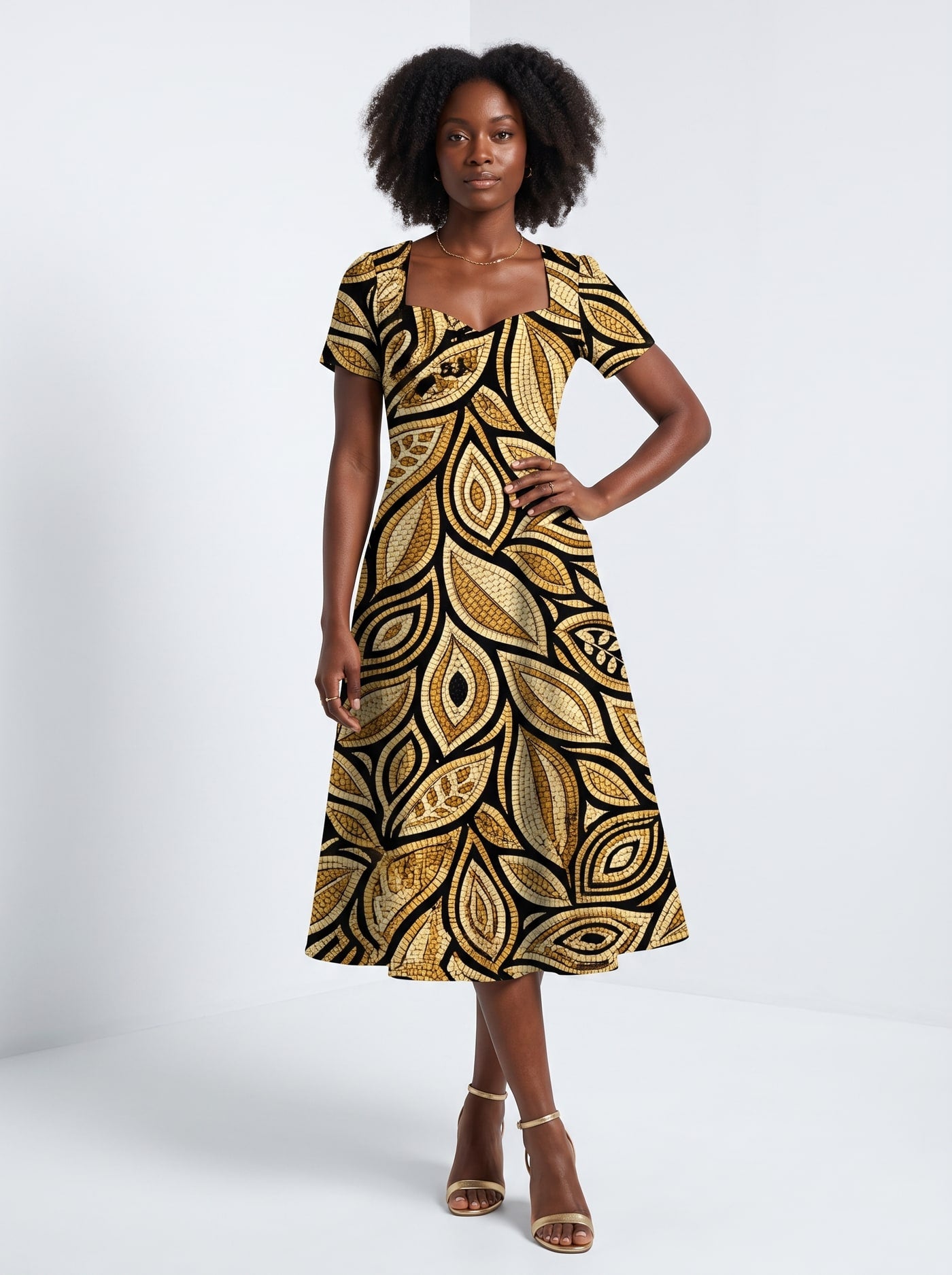 "Ashanti" Sweetheart Midi Dress