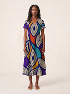 "Johari" V Neck Midi Dress Promo