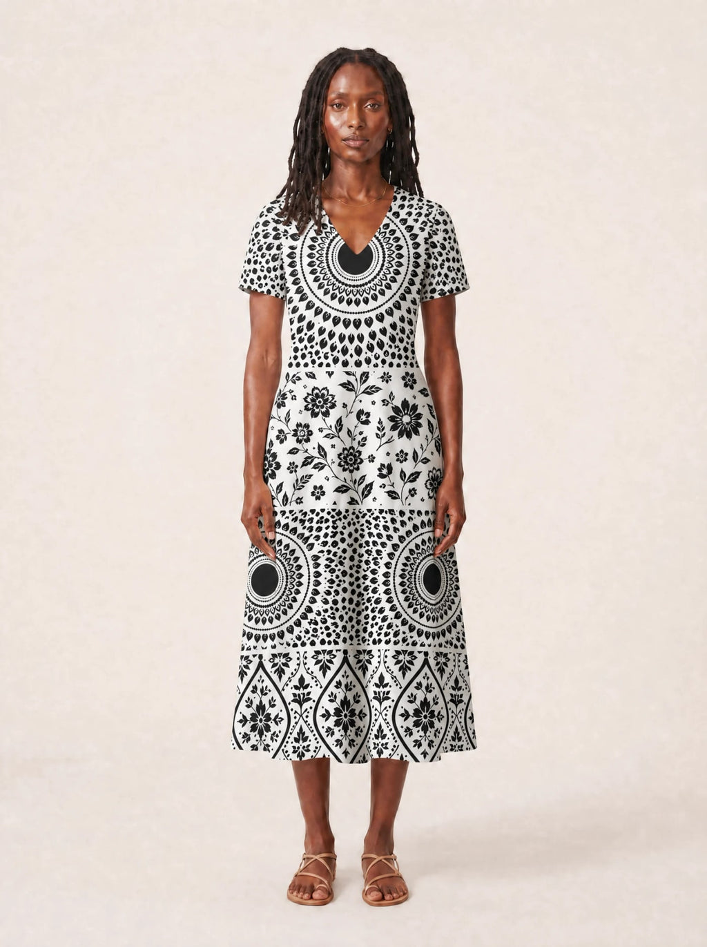 "Mwanga" V Neck Midi Dress Promo