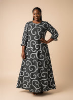 "Duara" Long Sleeve Maxi Dress