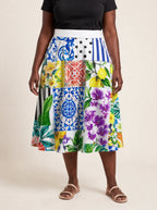 "Kisiwa" Twirl Skirt — front view on model
