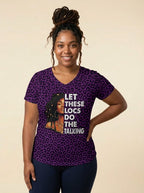 Purple Leopard V-Neck T-Shirt