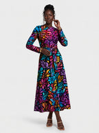 "Rangi" Viscose Midi Dress — front view on model