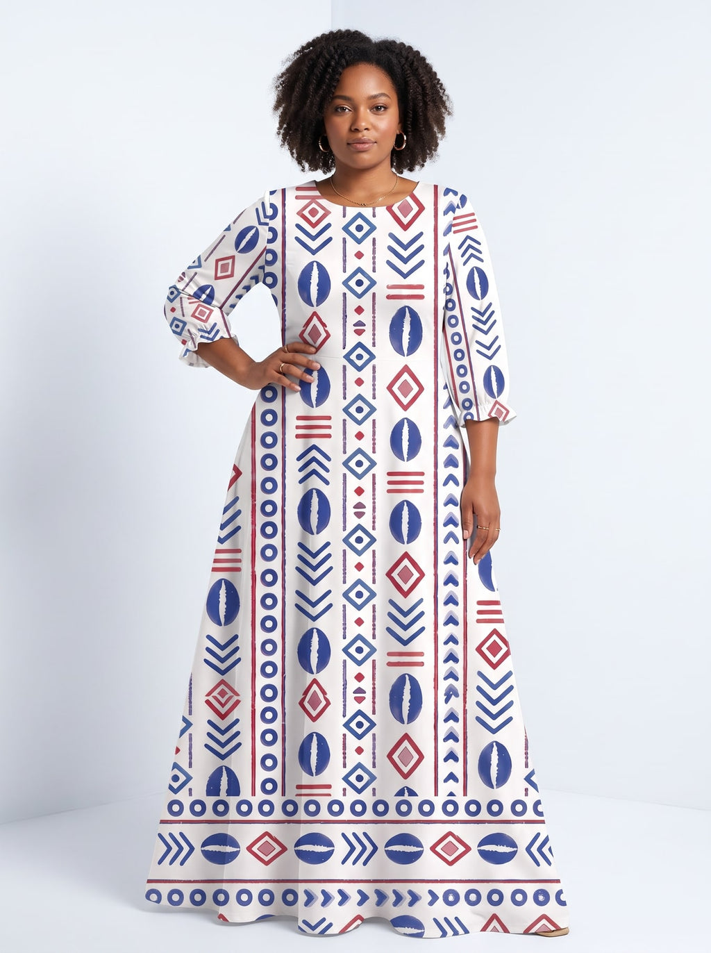 "Uhuru" Long Sleeve Maxi Dress