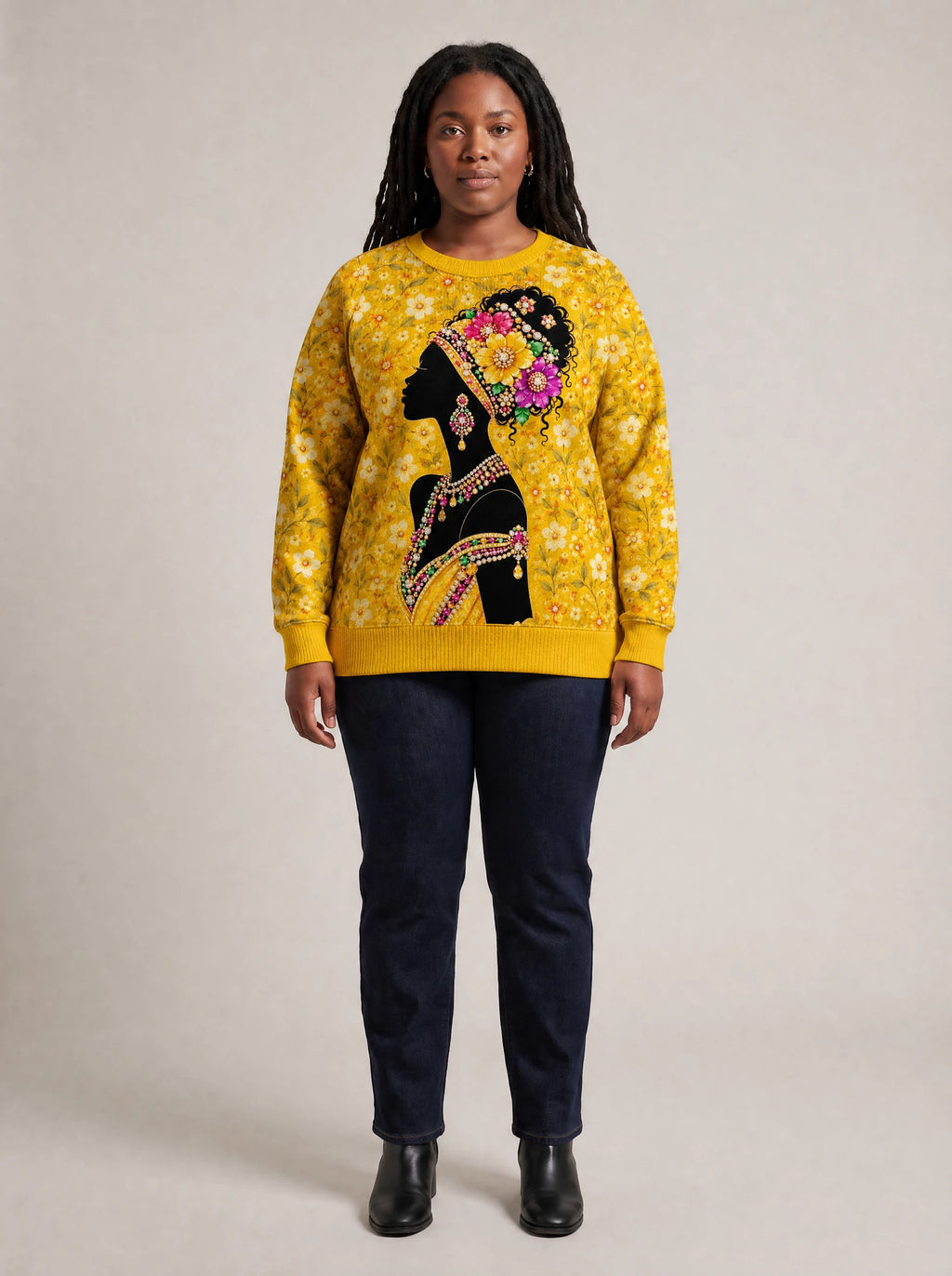 "Mapambo" Sweatshirt — front view on model