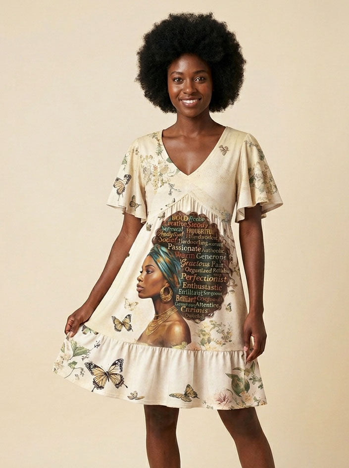 Gorgeous Black Queen Floral Dress