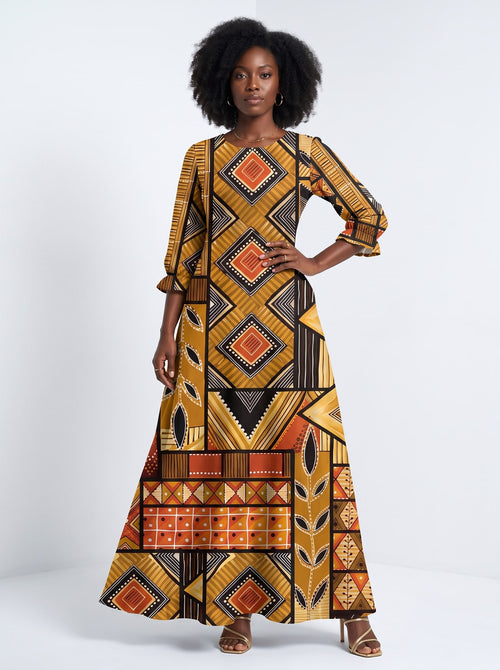 "Ardhi" Long Sleeve Maxi Dress