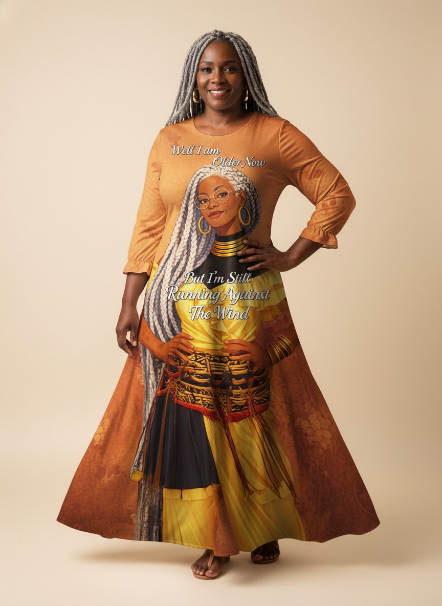 "Shujaa" Long Sleeve Maxi Dress