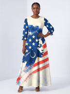 "Freedom" Long Sleeve Maxi Dress