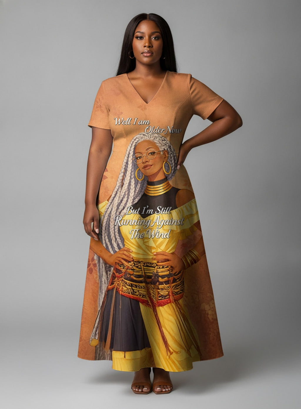 "Shujaa" Short Sleeve Maxi Dress