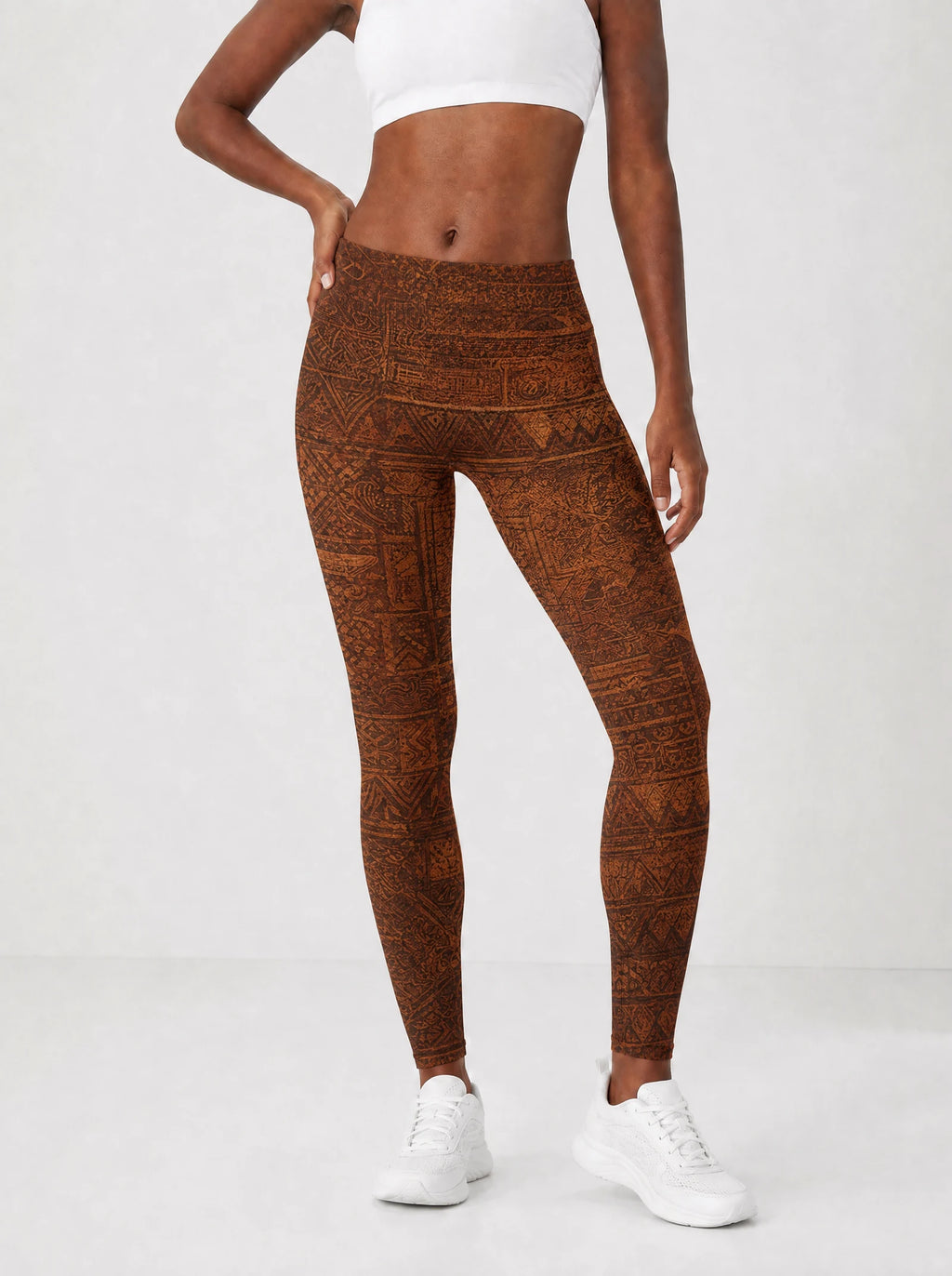 Black Girl Magic Leggings — front view on model