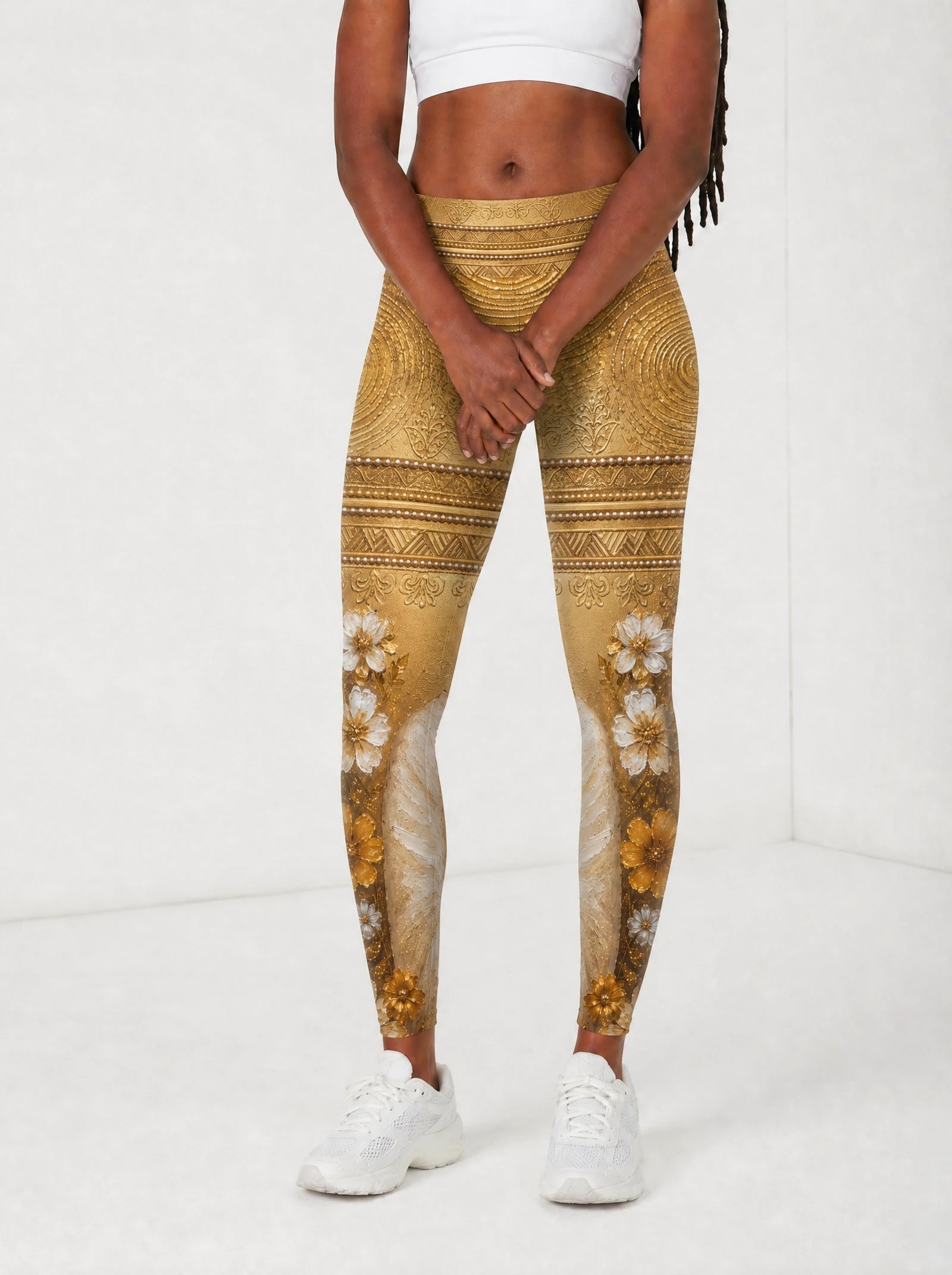 "Shukrani" Leggings — front view on model