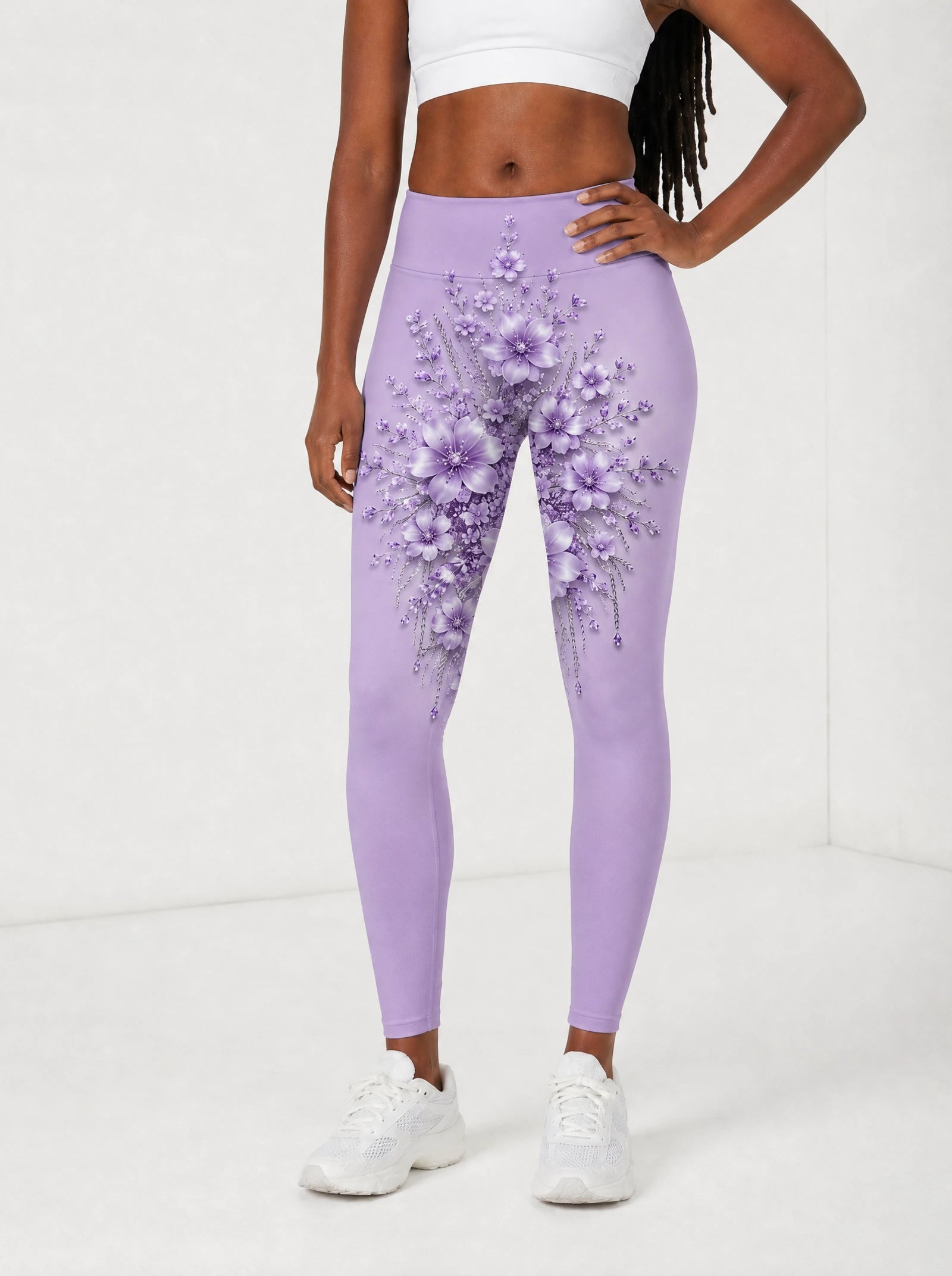 "Zambarau" Leggings — front view on model