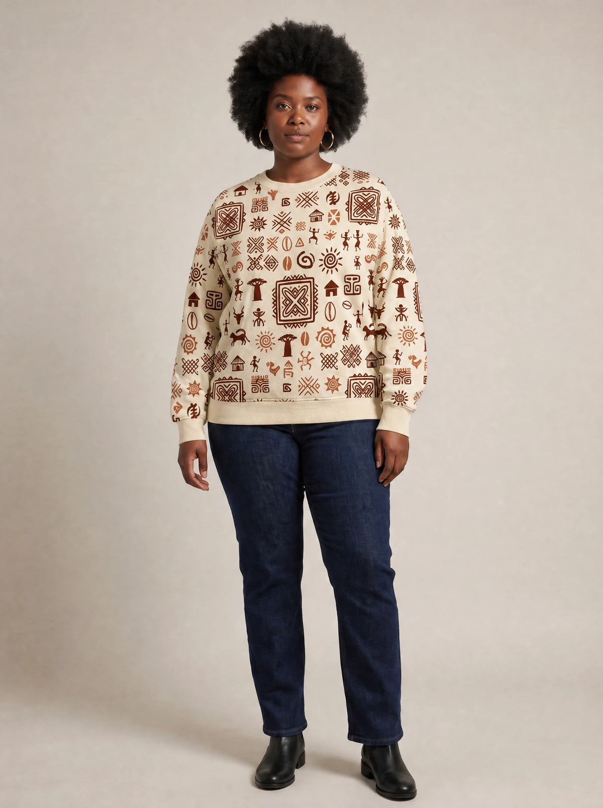 "Hadithi" Sweatshirt — front view on model