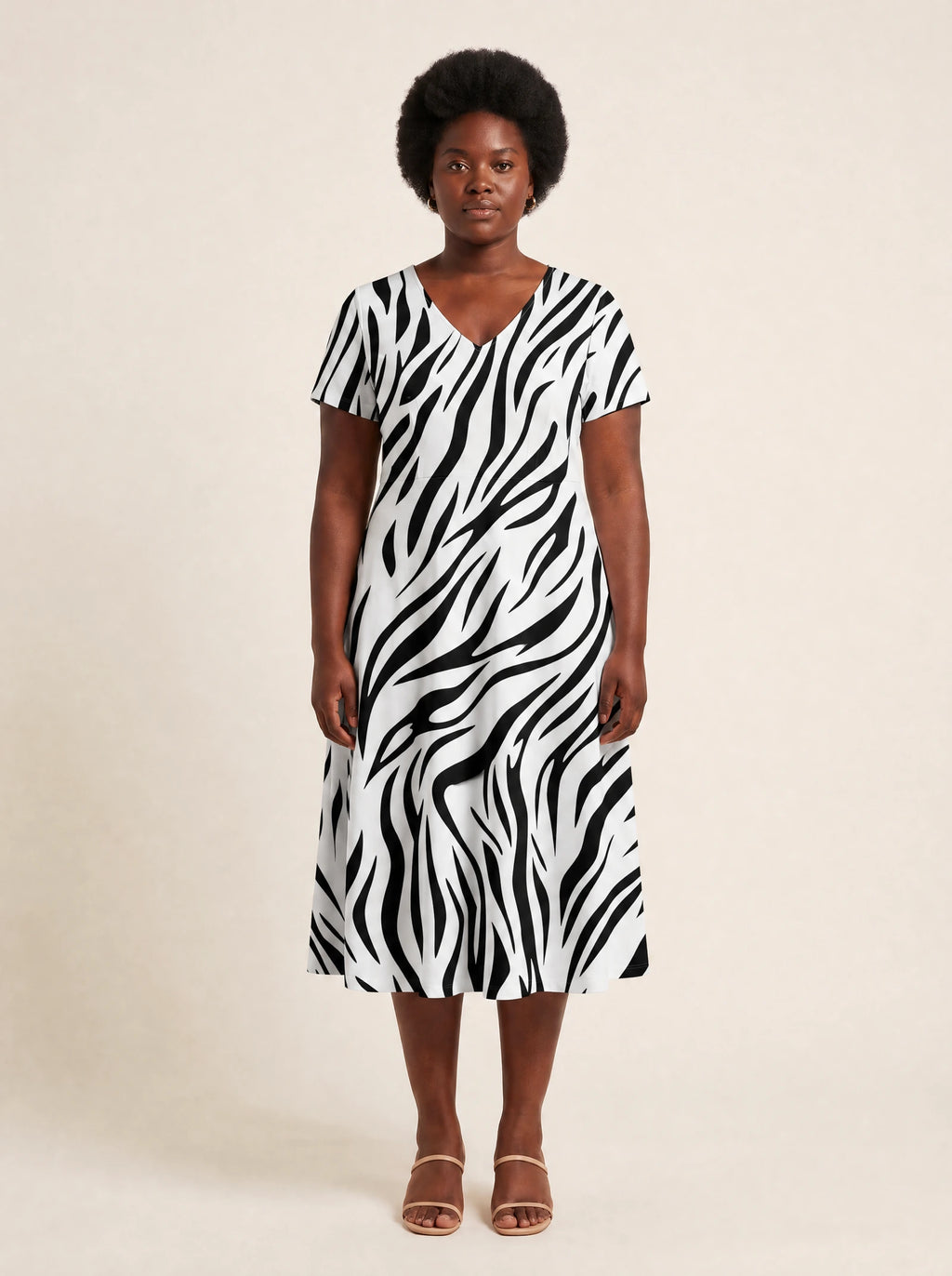 "Milia" V Neck Midi Dress