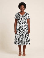 "Milia" V Neck Midi Dress