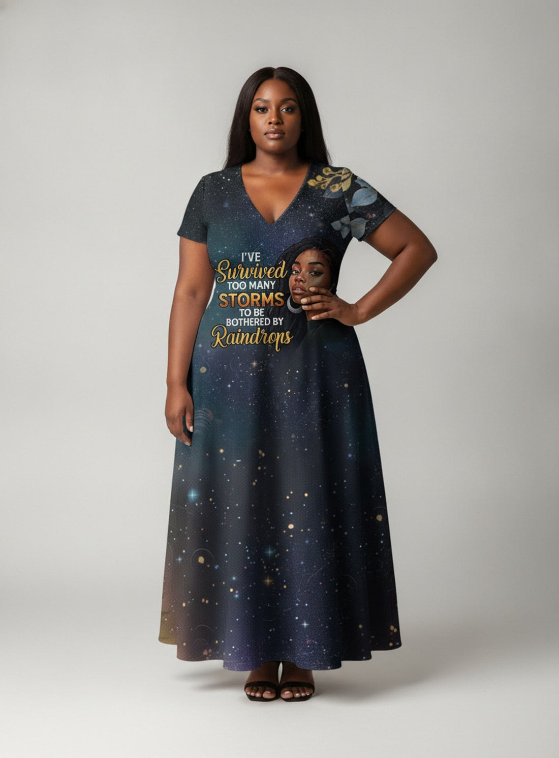 "Nyota" Short Sleeve Maxi Dress
