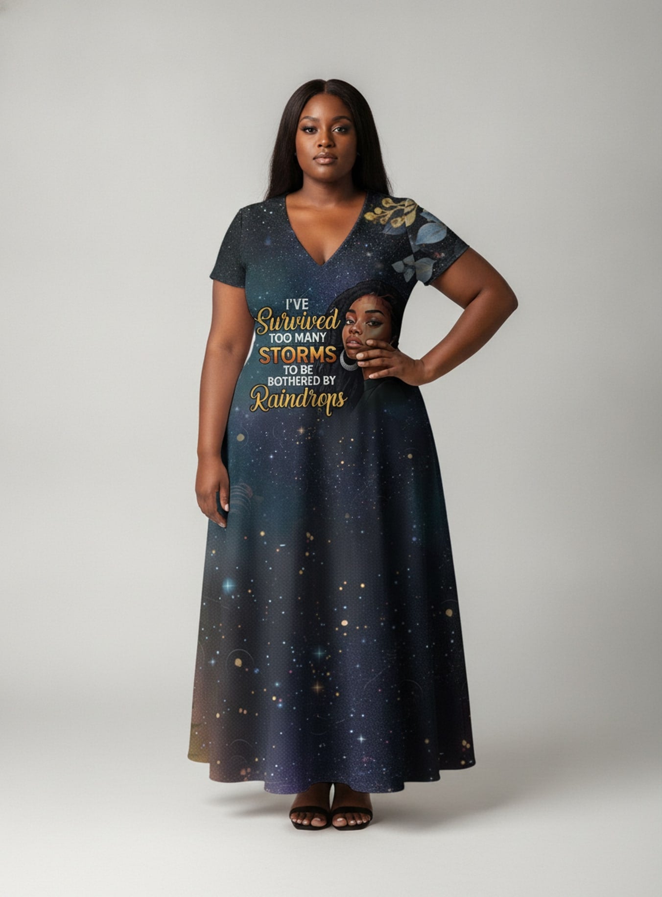 "Nyota" Short Sleeve Maxi Dress