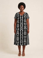 "Kuba" V Neck Midi Dress