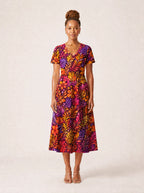 "Waridi" V Neck Midi Dress Promo