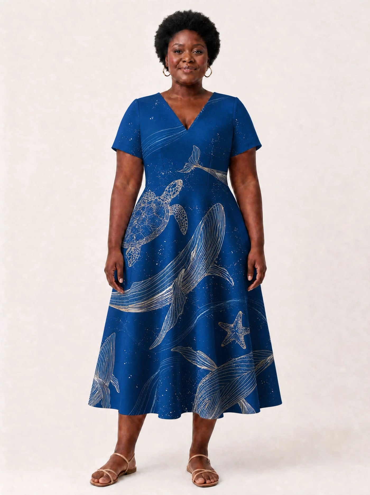 "Pwani" V Neck Midi Dress Promo