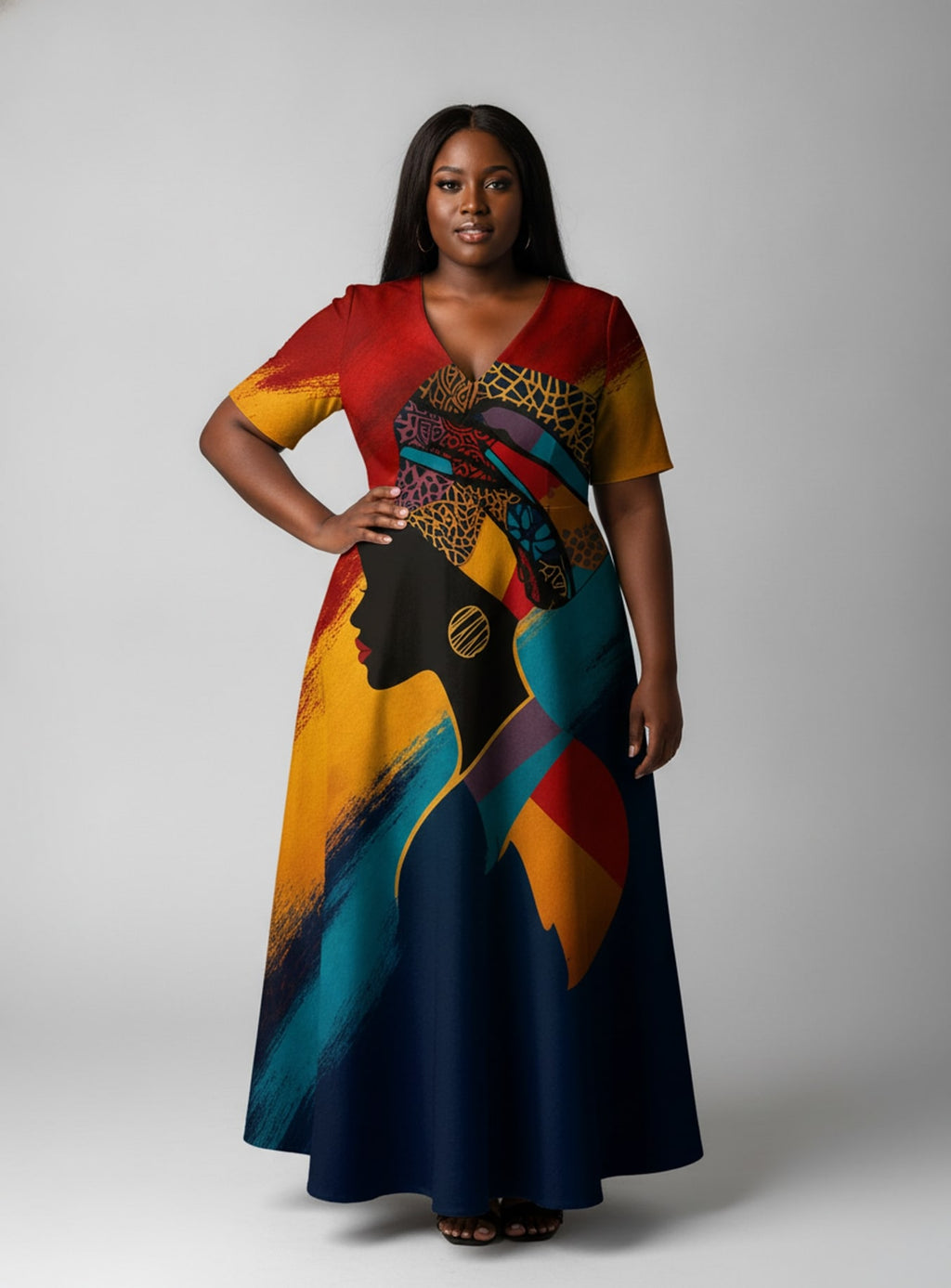 "Nala" Short Sleeve Maxi Dress