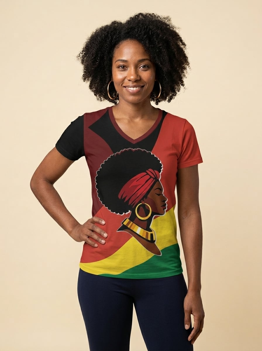 Black History V-Neck T-Shirt