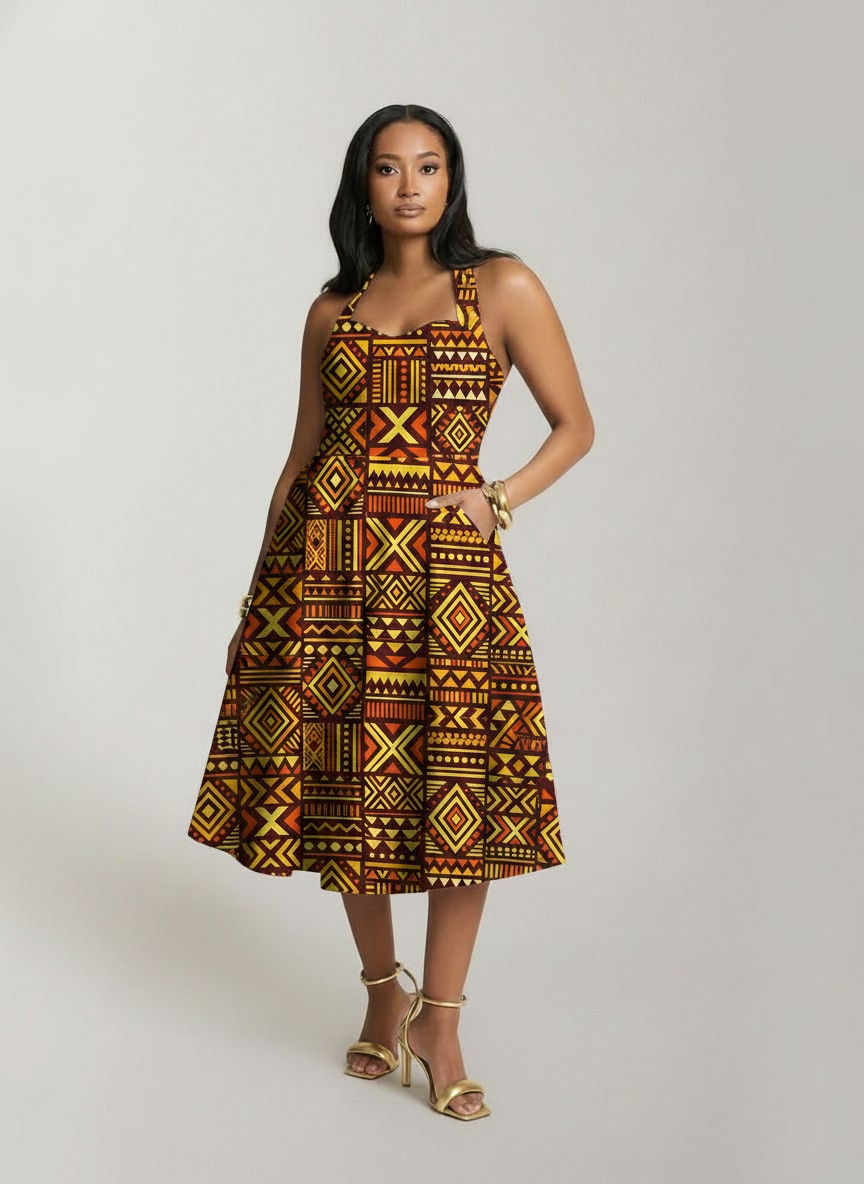 Mudcloth Corset Dress