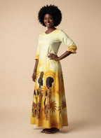 Ancestral Flame Long Sleeve Maxi Dress