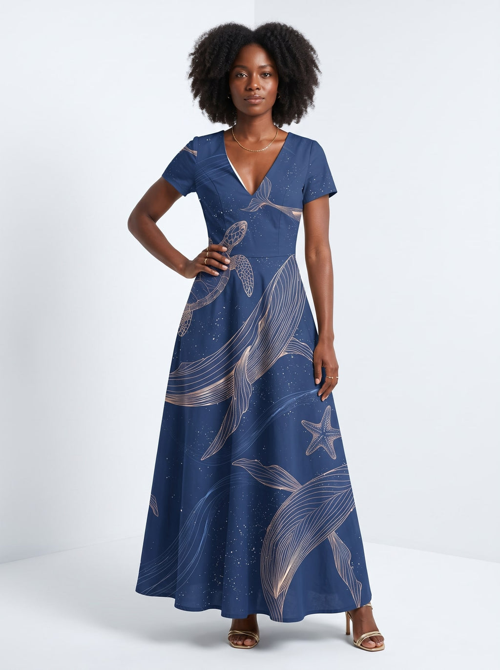 "Pwani" Short Sleeve Maxi Dress