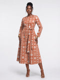 "Oshun Kijani" Long Sleeve Midaxi Dress