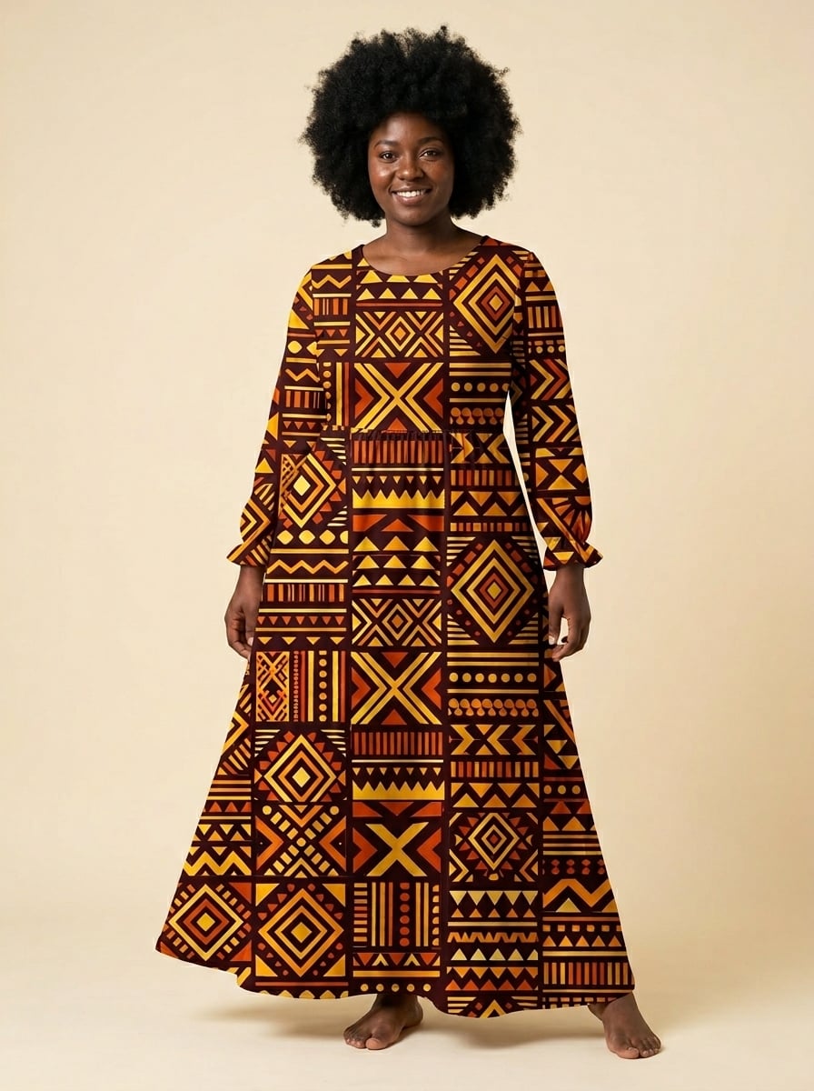Mudcloth Long Maxi Dress & Leggings Deal
