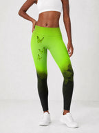 "Selah" Green Leggings — front view on model