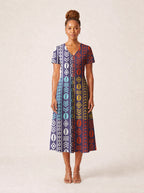 "Oshun Zamani" V Neck Midi Dress Promo